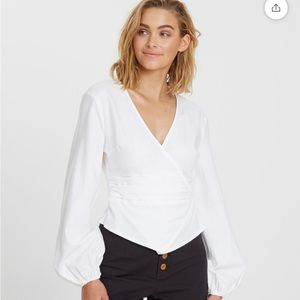 White wrap top by The Fated size 4